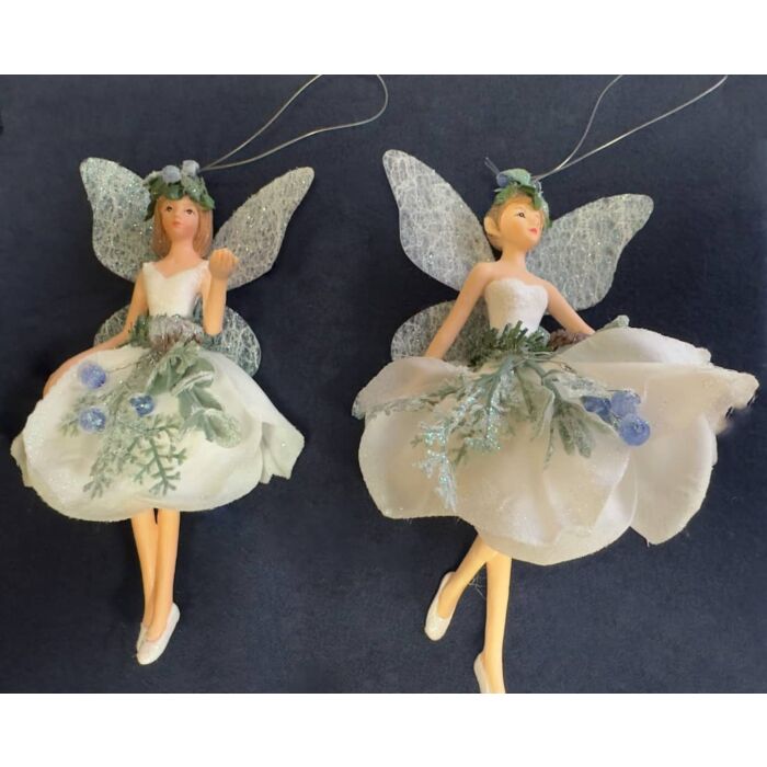 Gisela Graham Luxury Iridescent Forest Fairy Hanging  x2